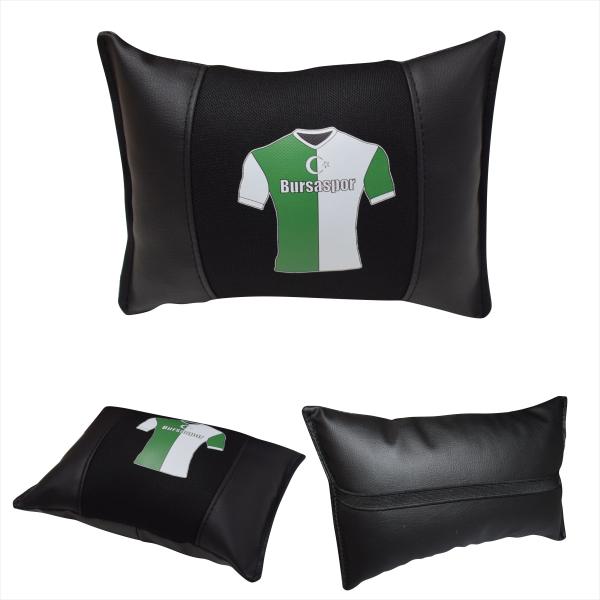 Auto Nackenkissen Nackenpolster Leder und gesticktes Polster Design Türkische Mannschaft Bursa Bursaspor Fussballtrikot